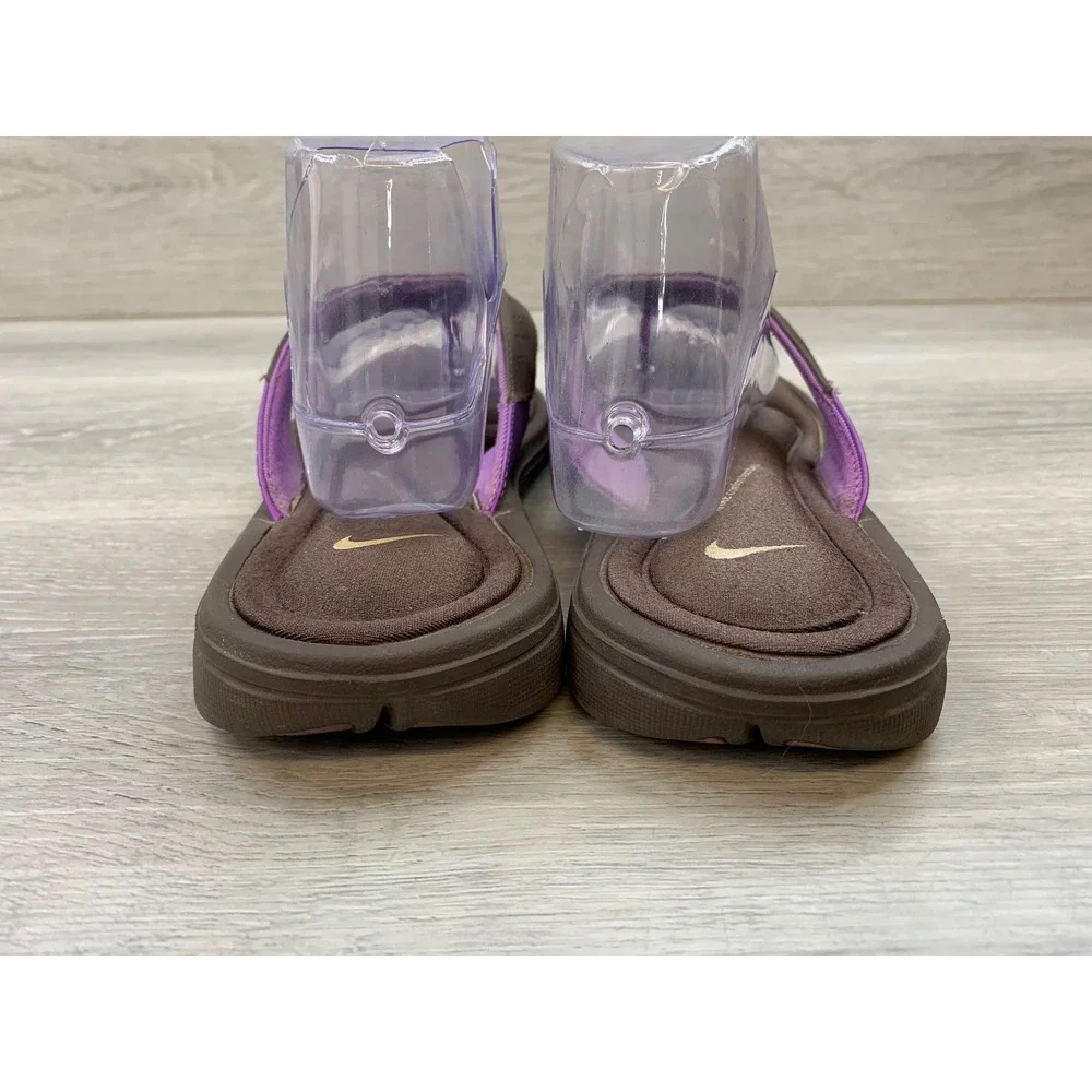 Nike Women's Sandals Comfort Thong Brown Purple Athletic Flip Flop 11 Shoes